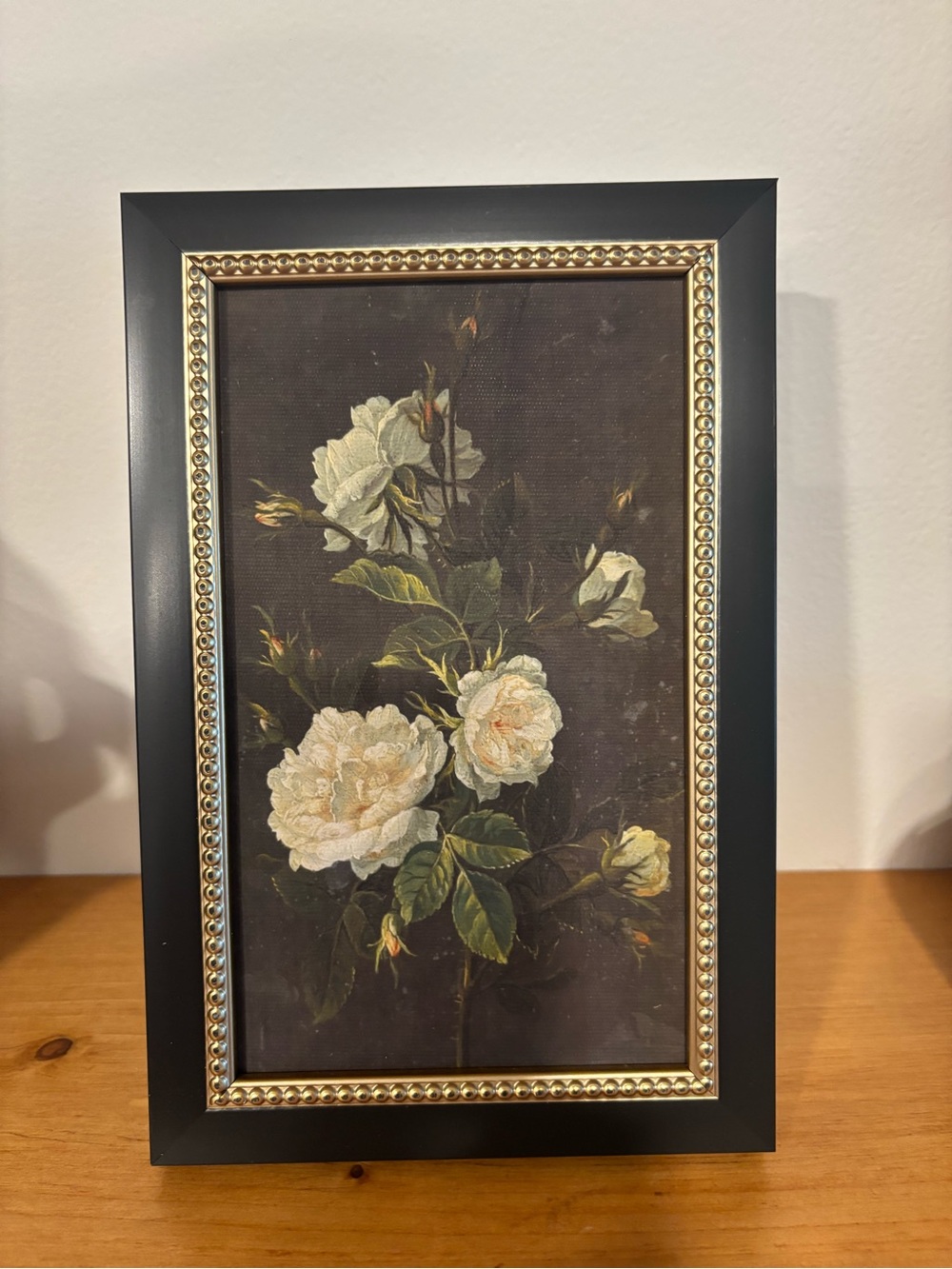 NEW Moody Floral Framed Art Black Gold Botanical Wall Decor